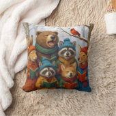 Caroling Christmas Forest Animals  クッション (ブランケット)