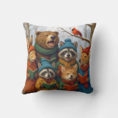 Caroling Christmas Forest Animals  クッション (裏面)