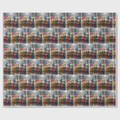 Caroling Christmas Mice In Snow ラッピングペーパー (フラット)