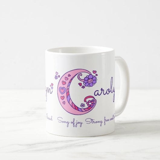 Carolynの一流の意味装飾的なCモノグラムのマグ コーヒーマグカップ (正面右)