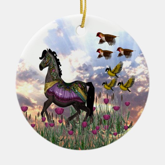 Carousalの馬のオーナメント セラミックオーナメント (正面)