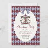 Carousel Bow Christmas Party Invitation 招待状 (正面)