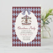 Carousel Bow Christmas Party Invitation 招待状 (スタンド正面)