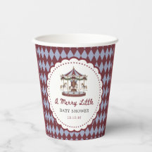 Carousel Christmas Baby Shower Paper Cup