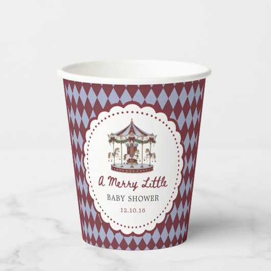 Carousel Christmas Baby Shower Paper Cup 紙コップ (正面)