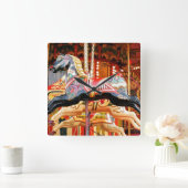 CAROUSEL HORSE スクエア壁時計 (ホーム)