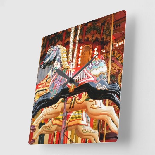 CAROUSEL HORSE スクエア壁時計 (傾斜)