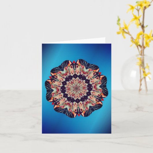 Carousel Horse Abstract Art Note カード (黄色い花)