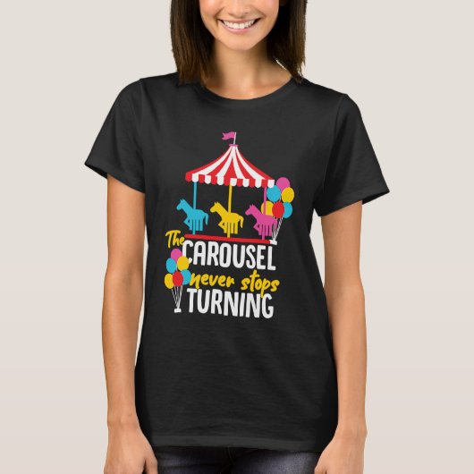 Carousel Horse Merry Go Round Design for Girls and Tシャツ (正面)