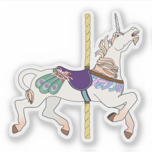 Carousel Horse Unicorn シール (正面)