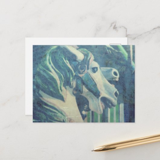 Carousel Horses Flashback to Summer Days ポストカード (正面/裏面インサイチュ)