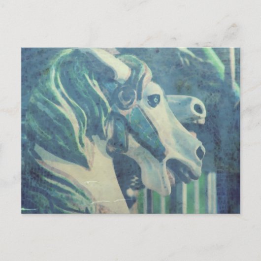 Carousel Horses Flashback to Summer Days ポストカード (正面)