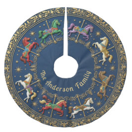 Carousel of Christmas Dreams ブラッシュドポリエステルツリースカート