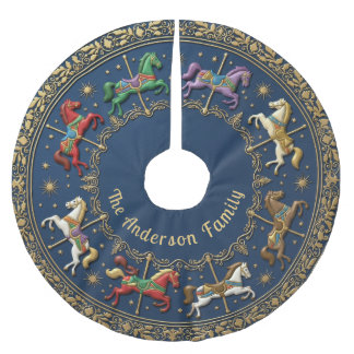 Carousel of Christmas Dreams ブラッシュドポリエステルツリースカート