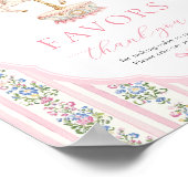 Carousel Pink Birthday Favors Sign ポスター (角)