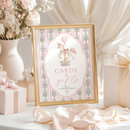 Carousel Pink Cards and Gifts Sign ポスター