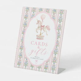 Carousel Pink Cards and Gifts Sign 台座サイン