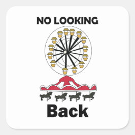 Carousel Ride No Looking Back Inspirational Quote スクエアシール