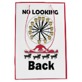 Carousel Ride No Looking Back Inspirational Quote ミディアムペーパーバッグ (正面)