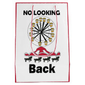 Carousel Ride No Looking Back Inspirational Quote ミディアムペーパーバッグ (裏面)