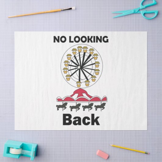Carousel Ride No Looking Back Inspirational Quote 薄葉紙 (クラフト)