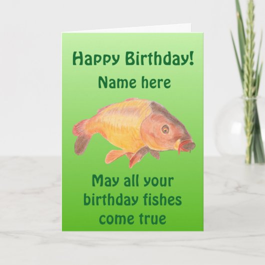 Carp Fish Birthday card カード (正面)
