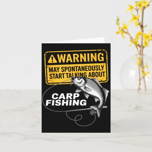 Carp Fishing Design For Men Funny Catfish And Carp カード (黄色い花)