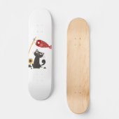 Carp streamer happy cat - Choose background color スケートボード (正面)