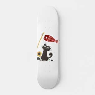 Carp streamer happy cat - Choose background color スケートボード