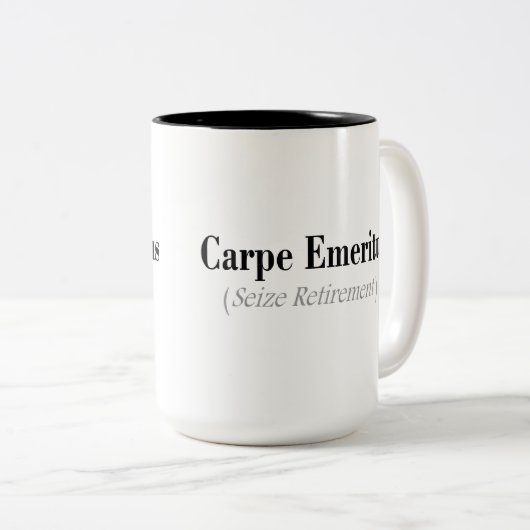 Carpeの名誉退職の(退職を握って下さい)ギフト ツートーンマグカップ (正面右)