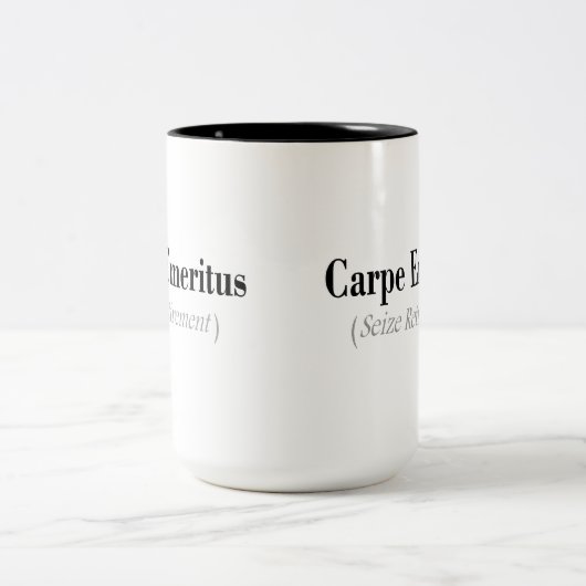 Carpeの名誉退職の(退職を握って下さい)ギフト ツートーンマグカップ (中央)