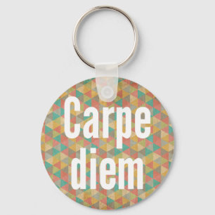 Carpeのdiemは、日、カラフルなパターンを握ります キーホルダー