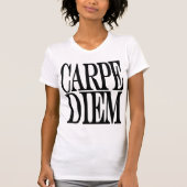 Carpe Diemのラテン系の引用文の女性一重項のワイシャツ Tシャツ (正面)