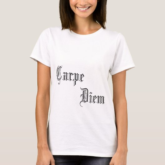 Carpe Diemの(日を握って下さい)合われたティー-女性 Tシャツ (正面)