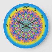 Carpe Diemは日の曼荼羅の柱時計を握ります ラージ壁時計 (正面)