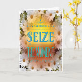 "Carpe Diem" – モーメント誕生日カードを押収 カード (黄色い花)