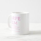 Carpe Diem ラテン語の名言 コーヒーマグカップ (正面左)