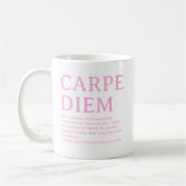 Carpe Diem ラテン語の名言 コーヒーマグカップ (左)