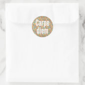 Carpe diem, 今を生きる, カラフル パターン ラウンドシール (バッグ)
