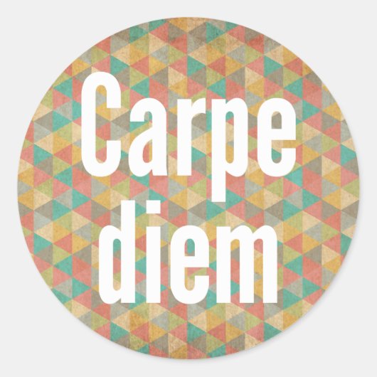 Carpe diem, 今を生きる, カラフル パターン ラウンドシール (正面)