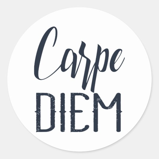 Carpe Diem 今日を掴め ブラックタイプ ラウンドシール (正面)