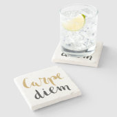 Carpe Diem -感動的な石造りのコースター ストーンコースター (横)