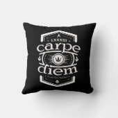 Carpe Diem -正方形の装飾用クッション-黒 クッション (裏面)