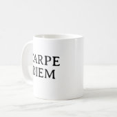 Carpe Diem latin quote コーヒーマグカップ (正面左)