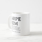 Carpe Diem latin quote コーヒーマグカップ (正面左)