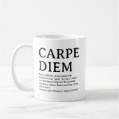 Carpe Diem latin quote コーヒーマグカップ (左)