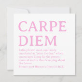 Carpe Diem latin quote シーズンカード (正面)
