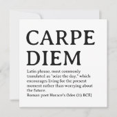 Carpe Diem latin quote シーズンカード (正面)