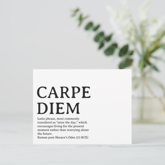 Carpe Diem latin quote ポストカード (スタンド正面)