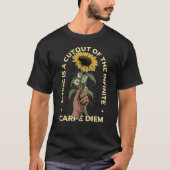 Carpe Diem Optimist Inspiring Motivational Sunflow Tシャツ (正面)